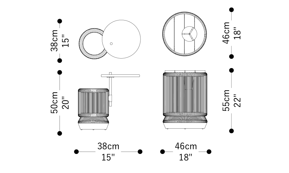 Imagem das dimensões principais do produto